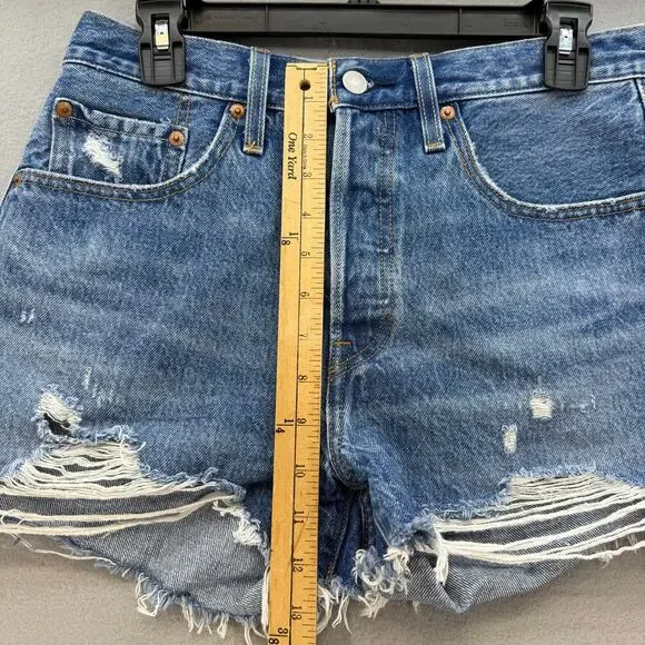Levi's 501XX Big E Jean Shorts Women's 27x2.5 Button Fly Summer Preppy EUC - Picture 11 of 14